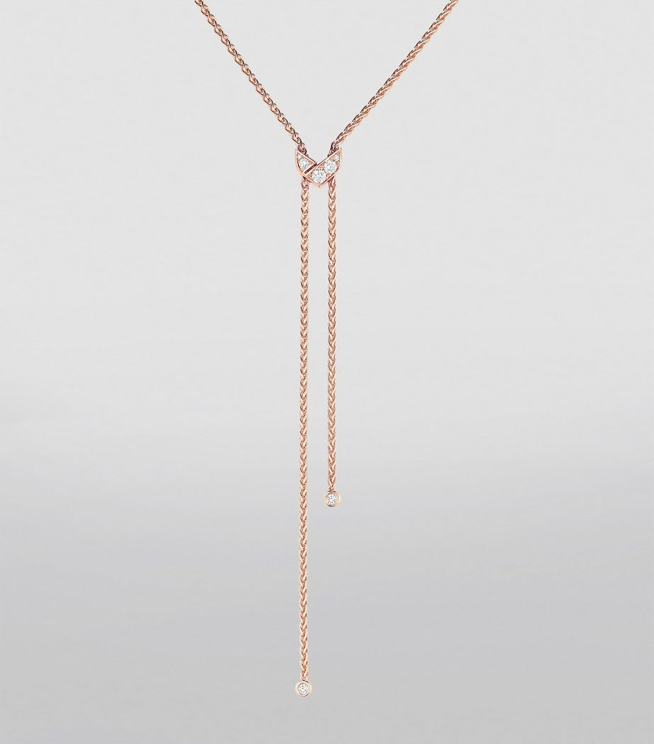 Chaumet rose gold diamond pendant necklace (British brand)