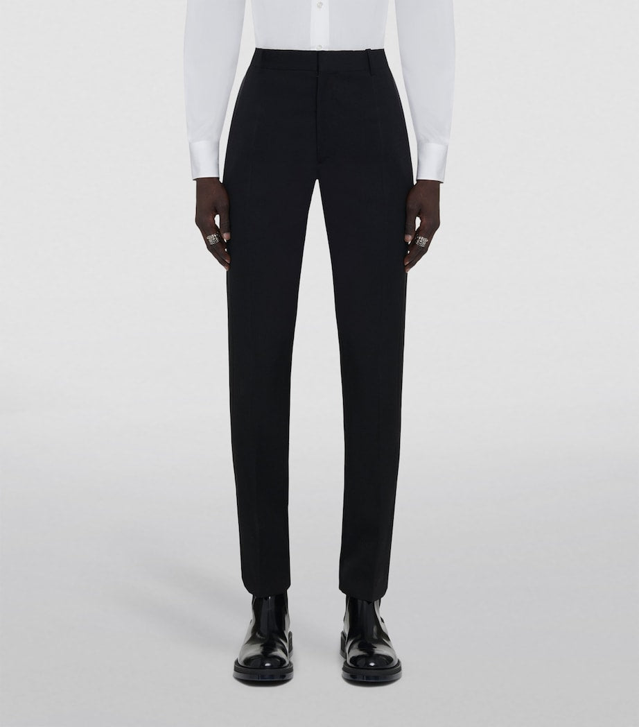 Pantalons ajustés en laine McQueen, importés du Royaume-Uni