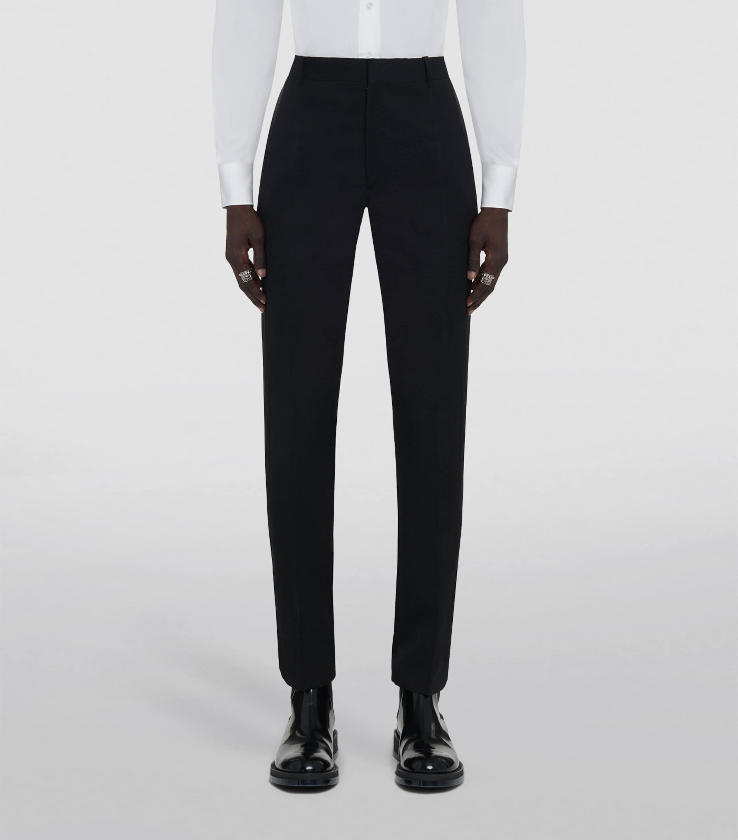 Pantalons ajustés en laine McQueen, importés du Royaume-Uni