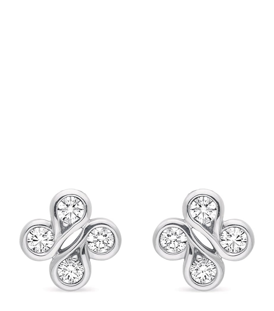 Boodles white gold diamond stud earrings, imported from the UK