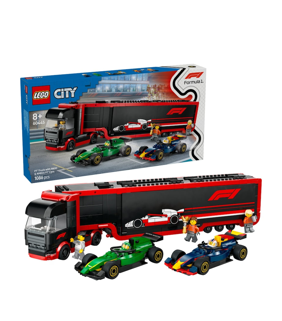 Lego F1 Truck with RB20 and AMR24 F1 Cars set, UK version