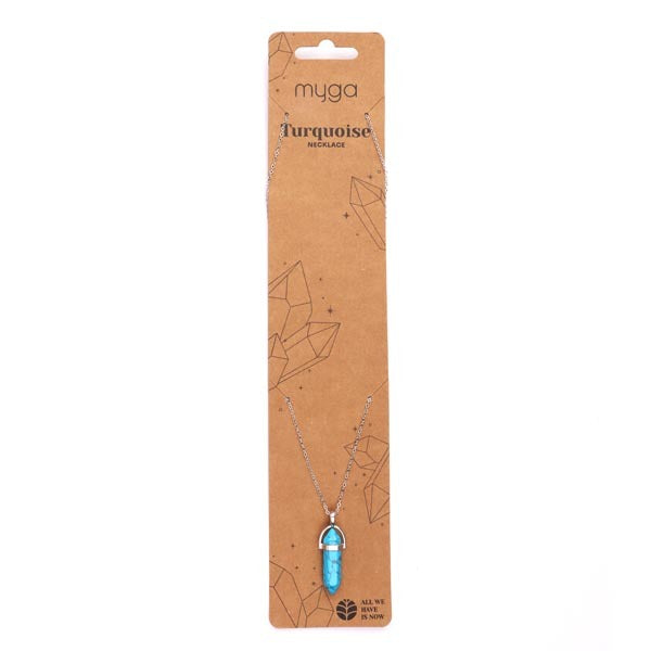 Myga turquoise pendant necklace 45cm chain, imported from the UK