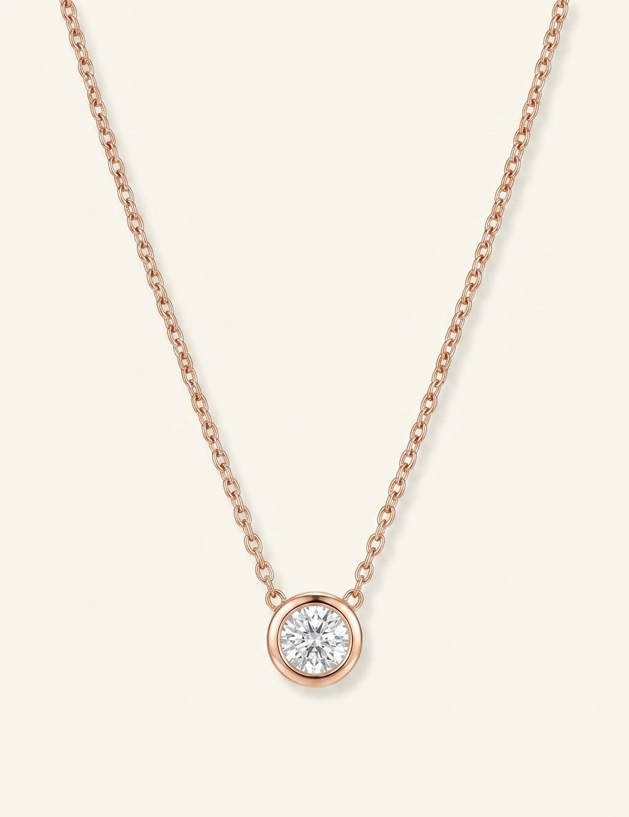 Cartier d'Amour small rose-gold diamond necklace, UK version