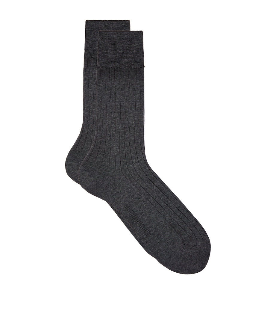 Falke Milano ribbed socks 97% cotton - British product
