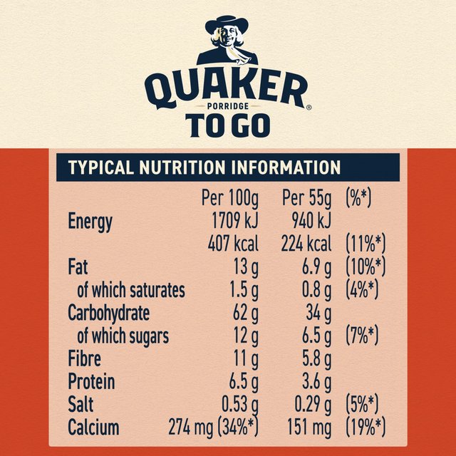 Quaker Porridge To Go Cinnamon Breakfast Bars 55g x    2 per pack Crisps, Nuts & Snacking Fruit M&S   