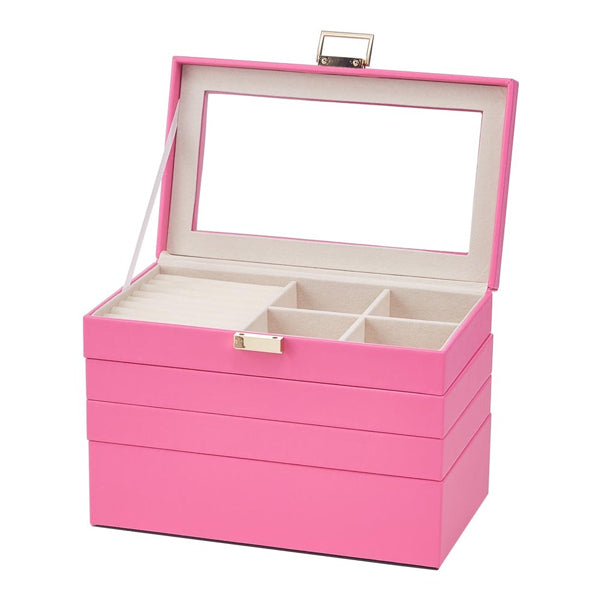 Livingandhome transparent lid jewellery box four layers velvet interior (British brand)