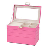 Livingandhome transparent lid jewellery box four layers velvet interior (British brand)