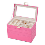Livingandhome transparent lid jewellery box four layers velvet interior (British brand)