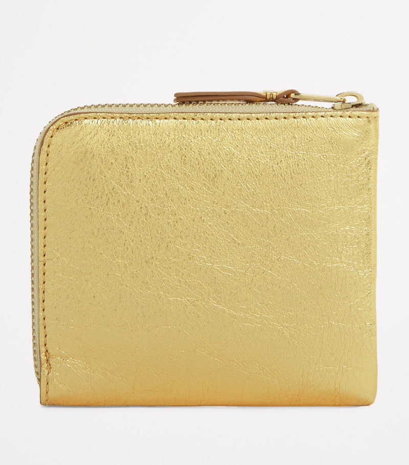 Comme Des Garçons gold-tone leather card holder compact - British product