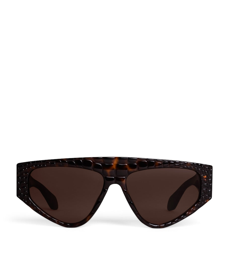 Alaïa aviator mask sunglasses with croc-embossed acetate - British product