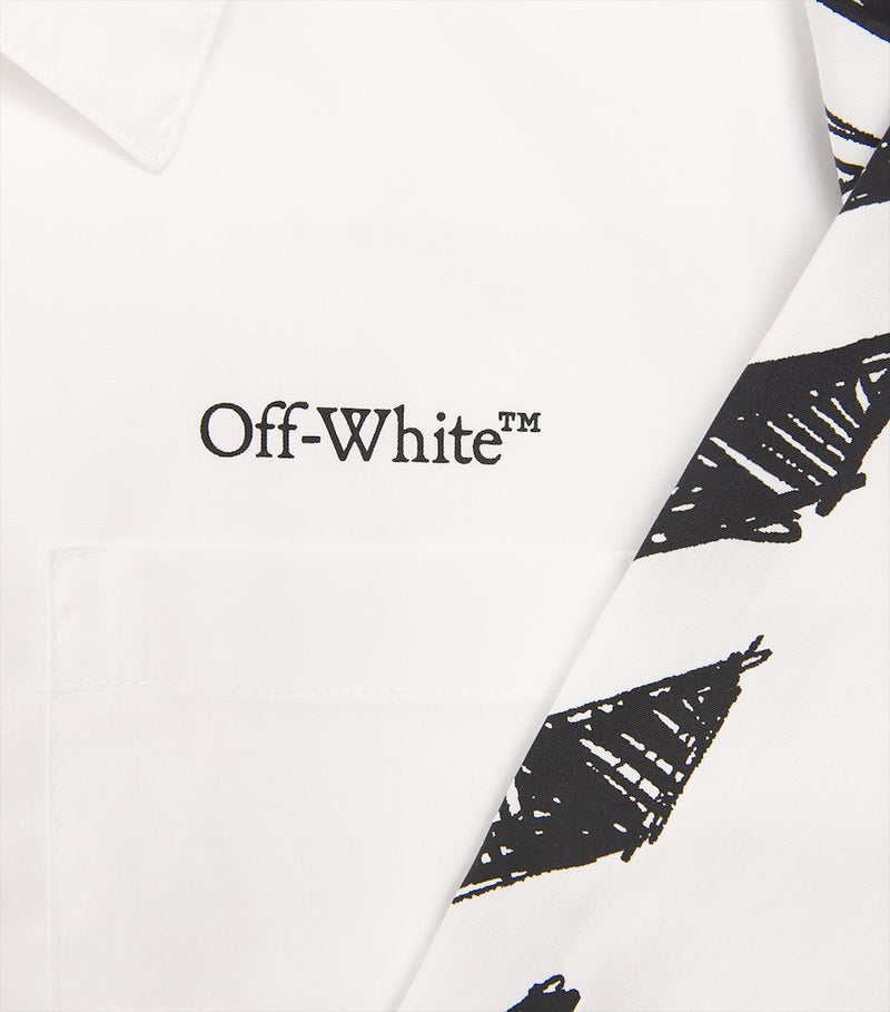 Off-White kids cotton diagonal sketch shirt (4-12+ years), imported from the UK