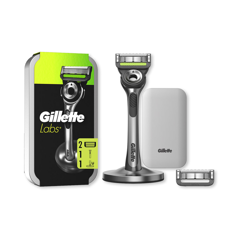 GilletteLabs exfoliating bar razor with stand and travel case, UK version