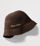 Miu Miu raffia bucket hat viscose - British product
