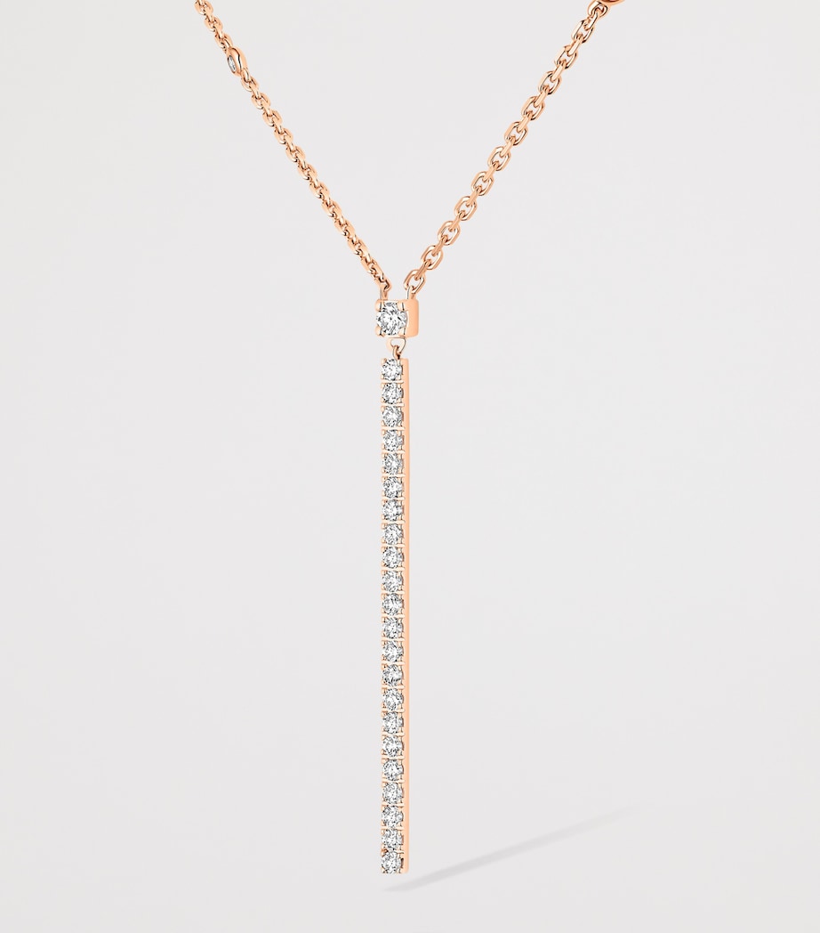 Messika Gatsby pink gold diamond pavé necklace 0.38ct, imported from the UK