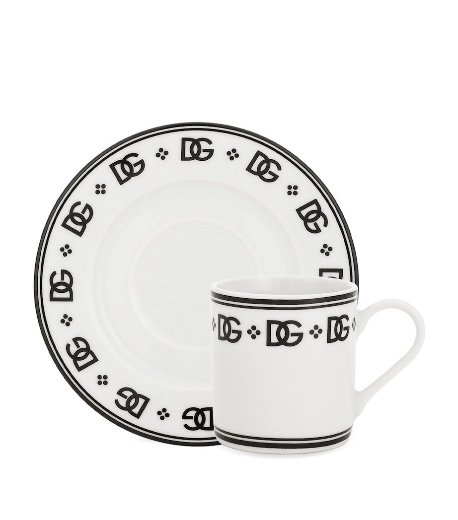 Dolce&Gabbana DG Logo porcelain coffee cup and saucer set - British product