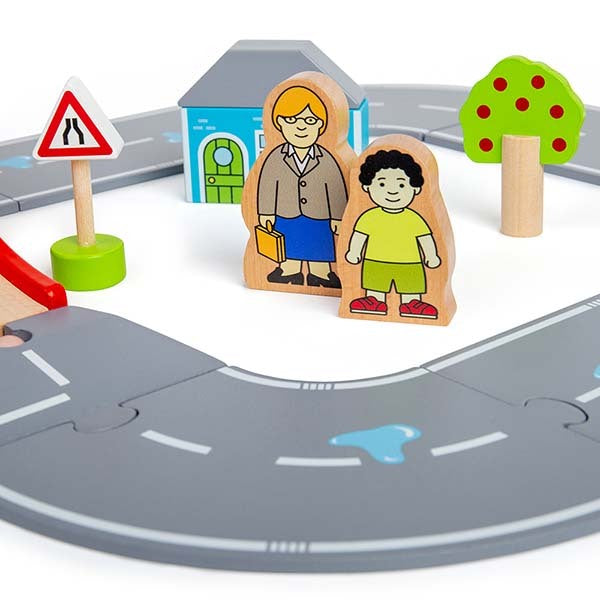 Bigjigs Rail 36 Piece Figure of Eight Roadway Set GOODS Superdrug   