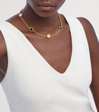 Bvlgari yellow gold mother-of-pearl onyx necklace, UK version