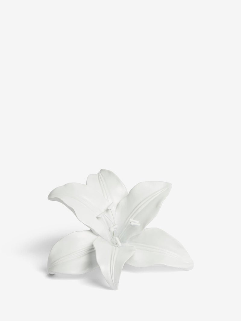 White lily flower ornament, 10cm resin sculpture (British brand)