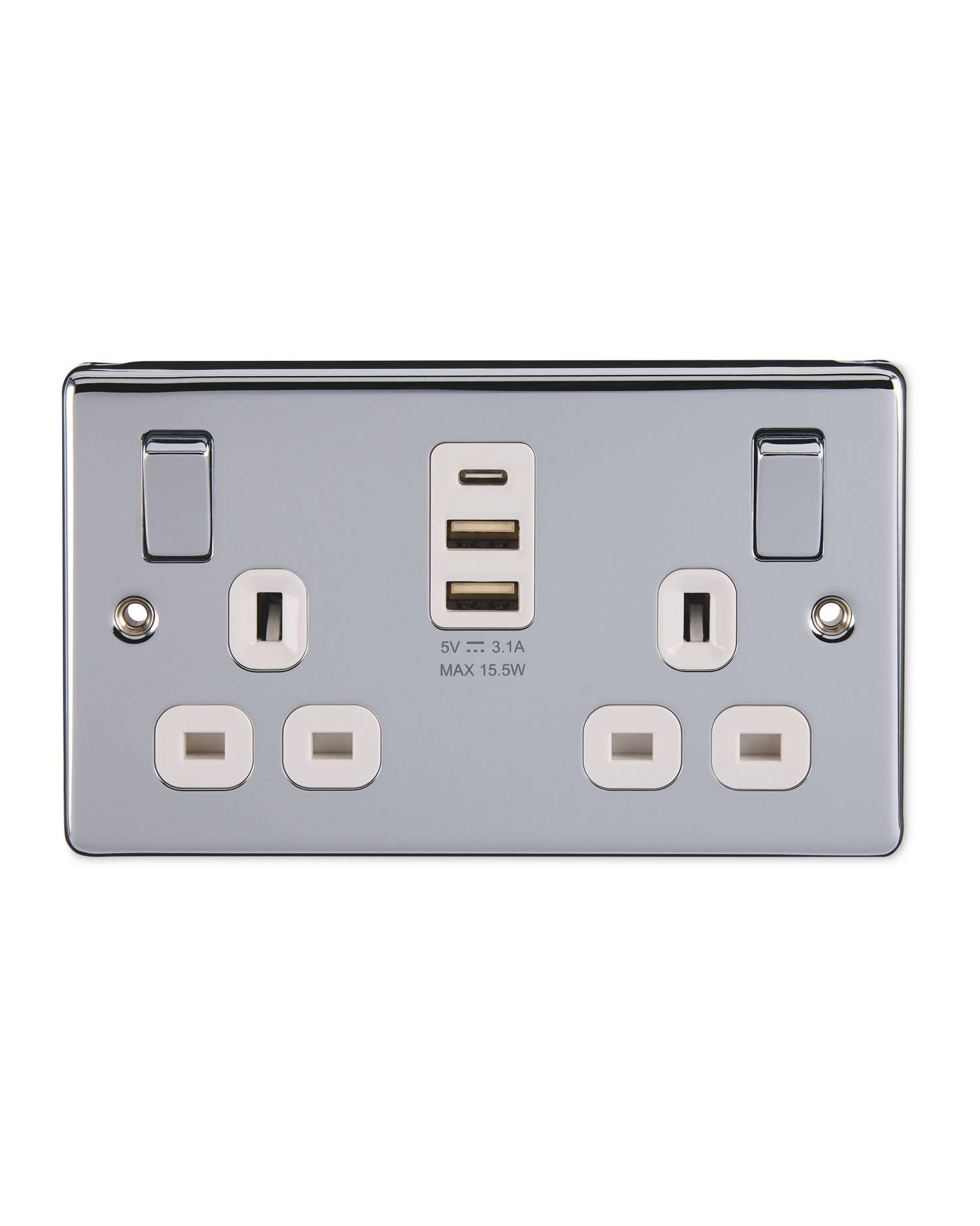 2 Pack Double Socket with USB