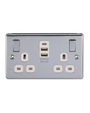 2 Pack Double Socket with USB