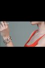 Karen Millen silver tone encrusted link bracelet, UK version