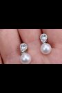 The Diamond Store white gold pearl blue topaz earrings (British brand)