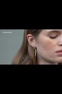Karen Millen gold crystal drop earrings ellipse design, imported from the UK