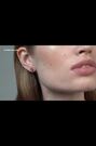 Karen Millen gold tone mosaic stud earrings 0.7cm, imported from the UK
