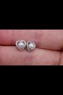 The Diamond Store pearl diamond heart earrings 9K white gold (British brand)