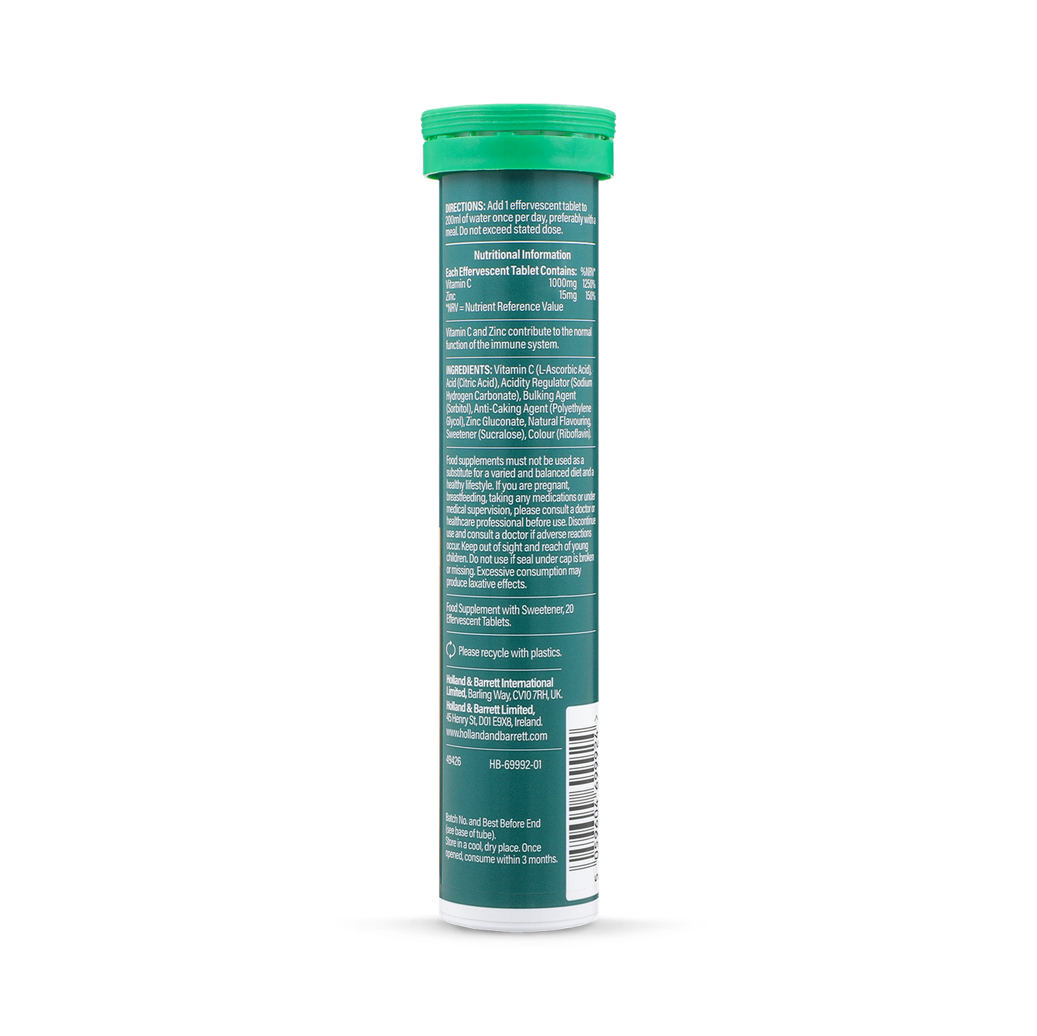 Holland & Barrett Vitamin C 20 tablets, UK version