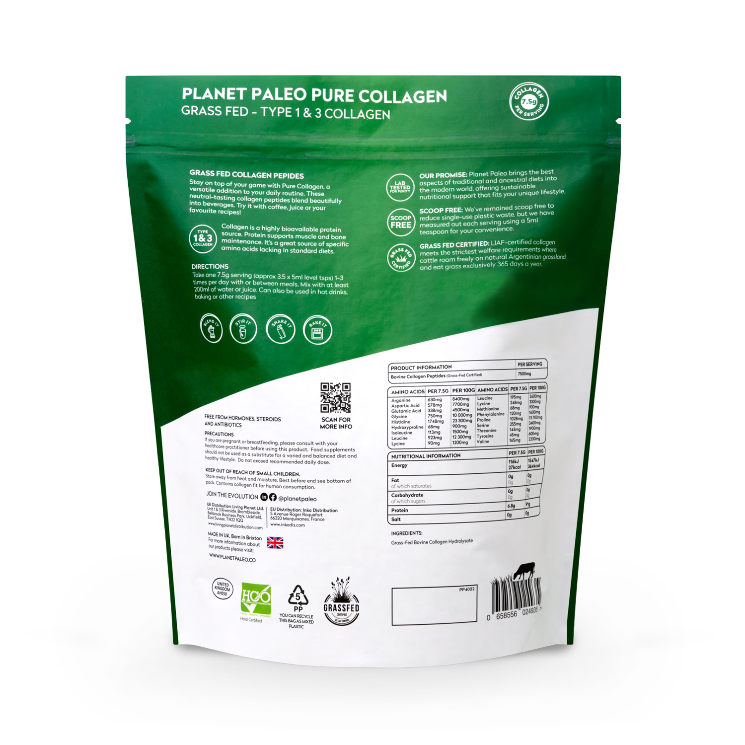 Planet Paleo Pure Collagen 450g, UK version