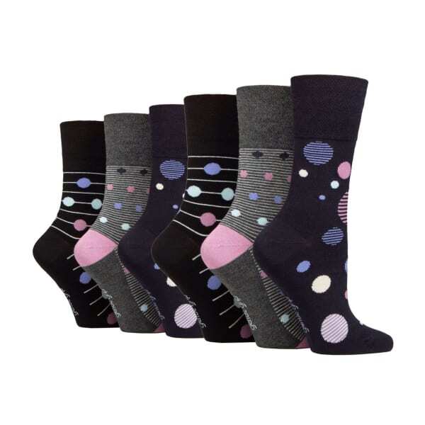 Gentle Grip 6 Pack Ladies Non Elastic Bamboo Socks