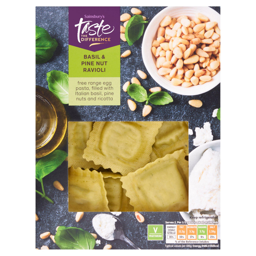 Sainsbury's Basil & Pine Nuts Ravioli, Taste the Difference 250g