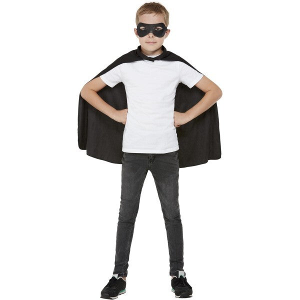 Smiffys kids black cape and mask - British product