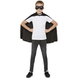 Smiffys kids black cape and mask - British product