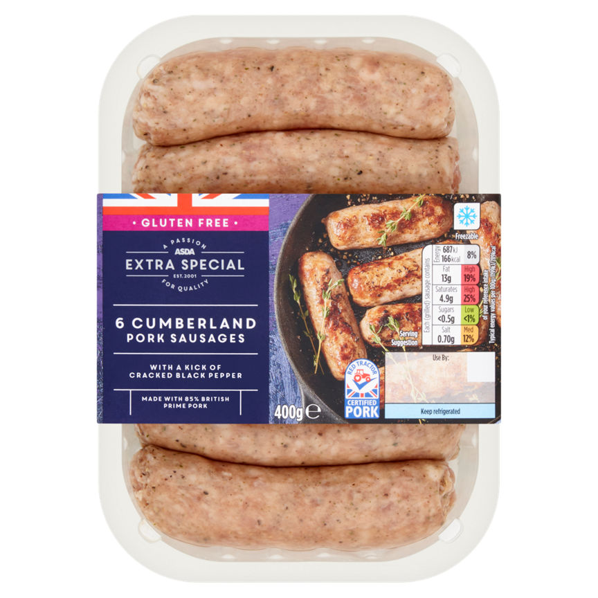 ASDA Extra Special 6 Cumberland Pork Sausages