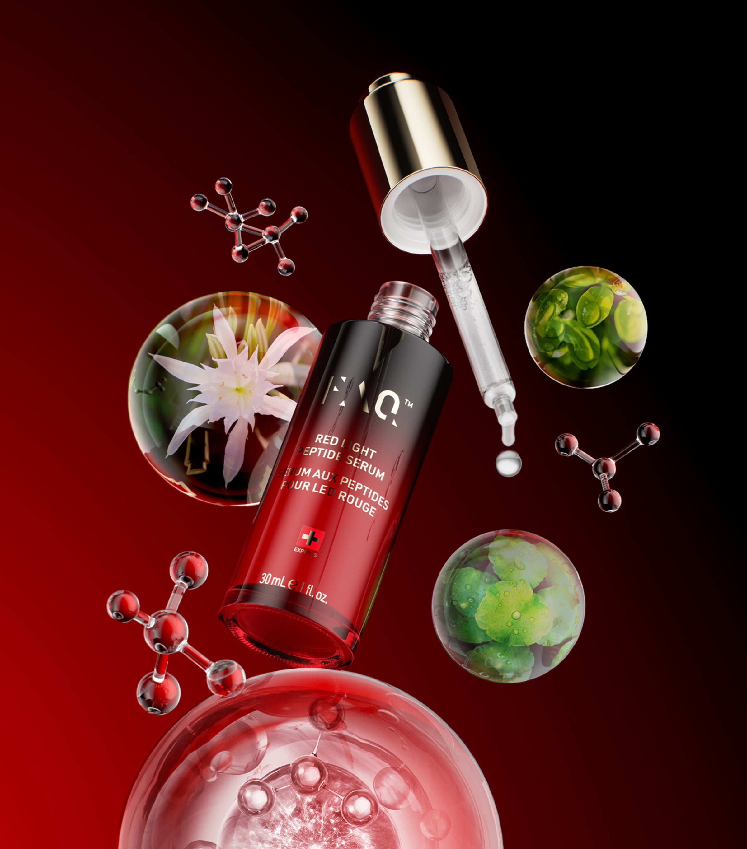 FAQ Red Light Peptide Serum 30ml - British product