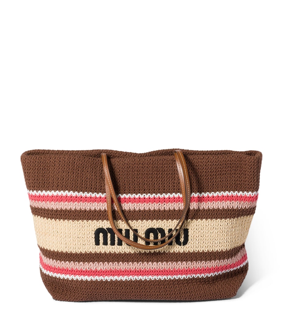Miu Miu woven stripe tote bag L'ETÉ collection (British brand)