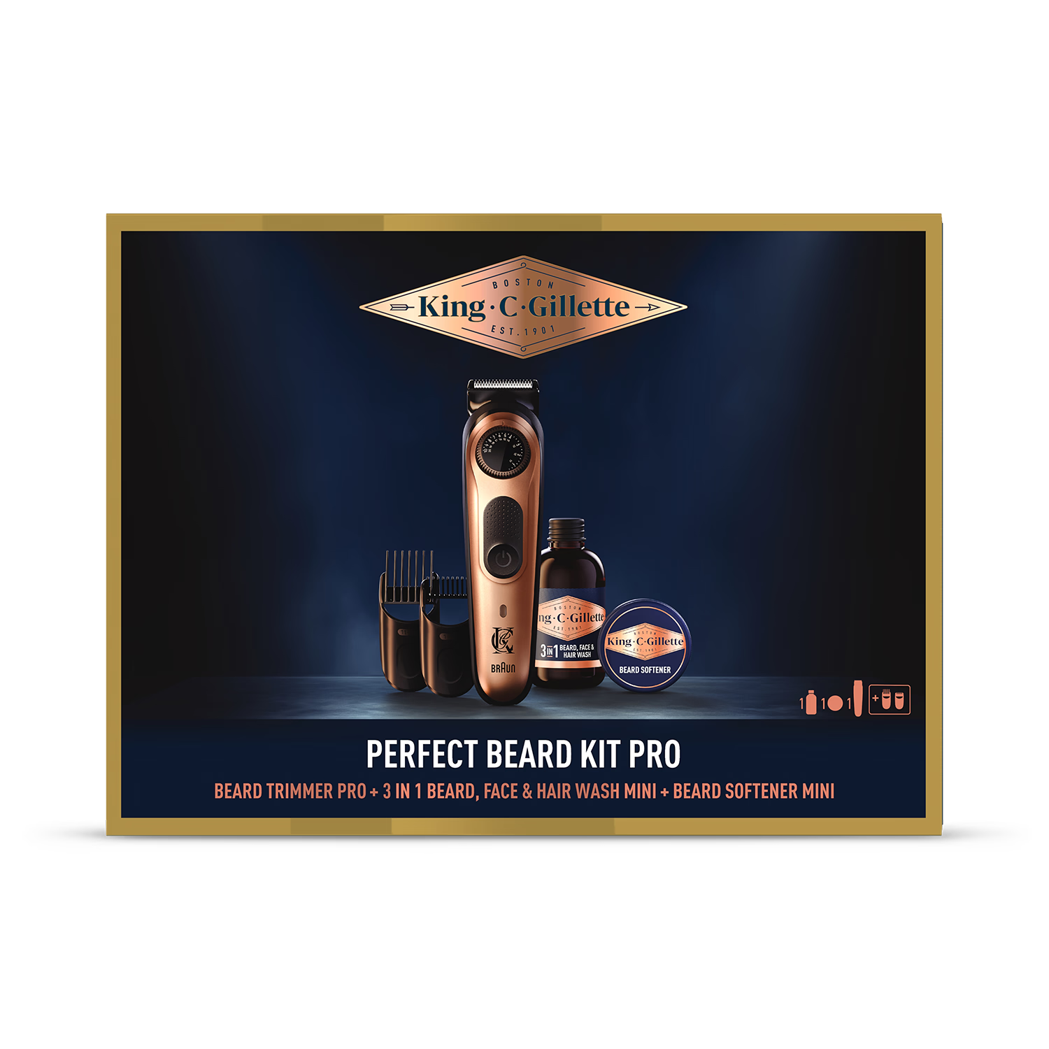 King C. Gillette beard trimmer PRO gift set, imported from the UK