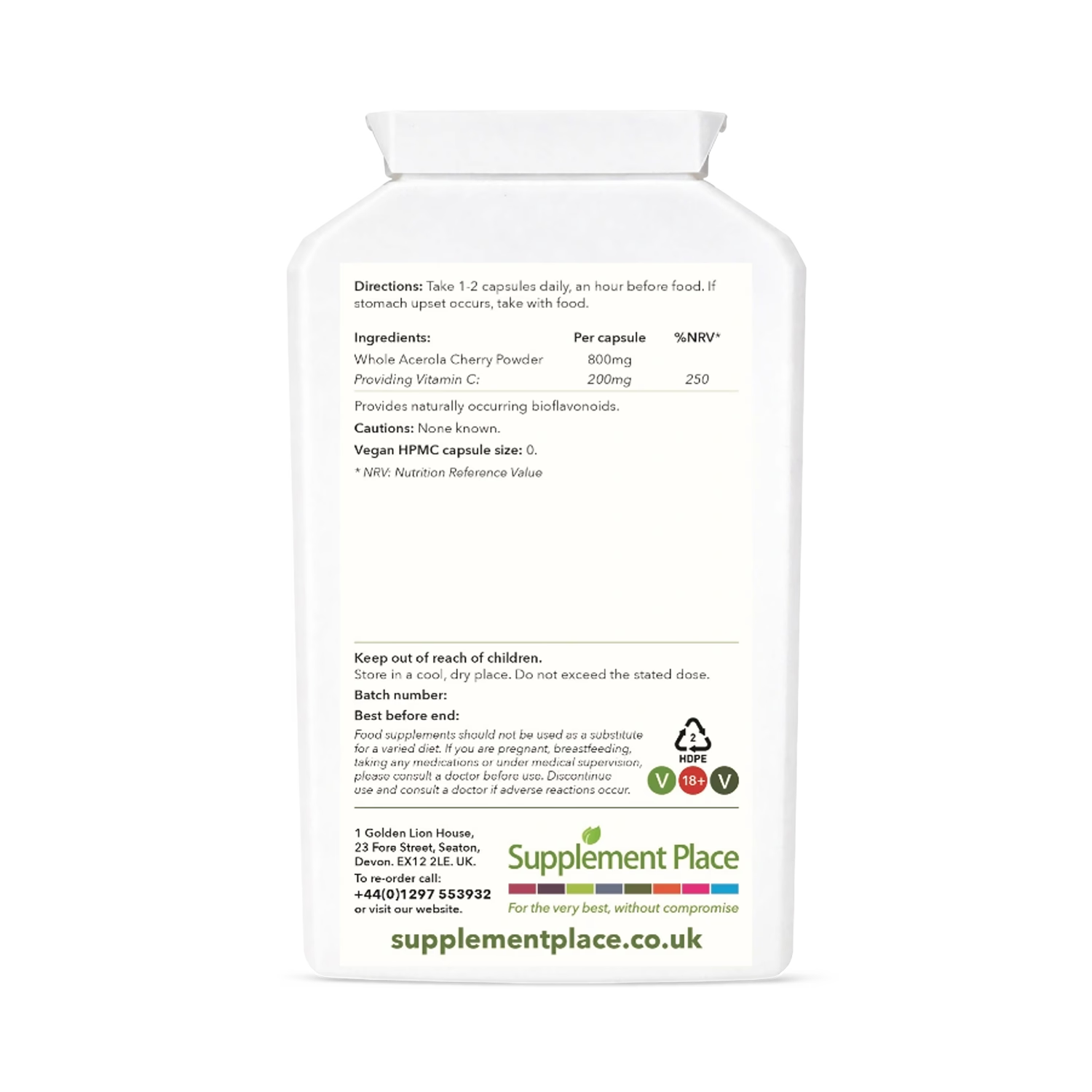 Supplement Place wholefood vitamin C supplement 240 capsules - British product
