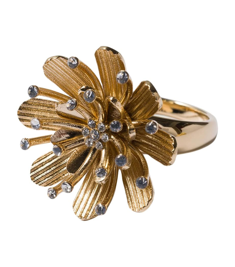 Miu Miu crystal-embellished floral ring - British product