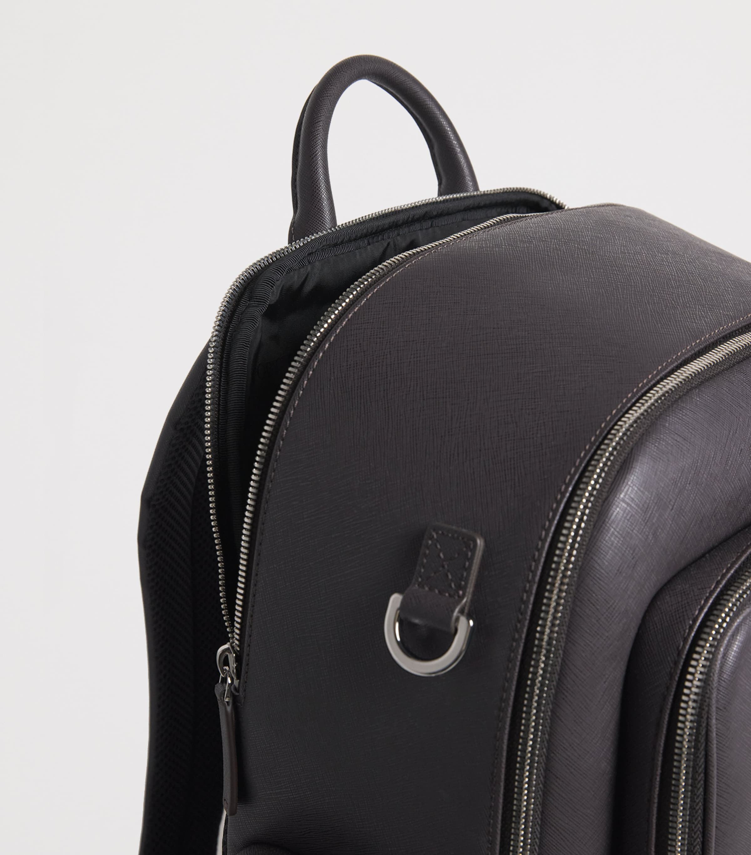 Emporio Armani faux leather backpack with padded straps, UK version