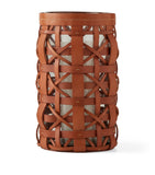 Ralph Lauren Medium Leather Preston Hurricane Candle Holder 30.5cm, imported from the UK