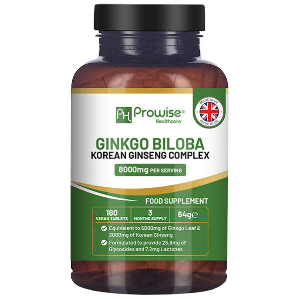 Prowise Ginkgo Biloba and Korean Ginseng Tablets 8000mg x180