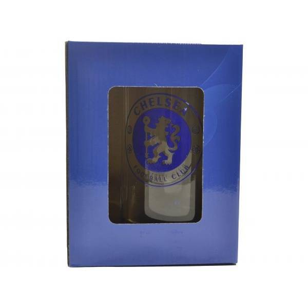 Chelsea FC pint glass with team crest, imported from the UK