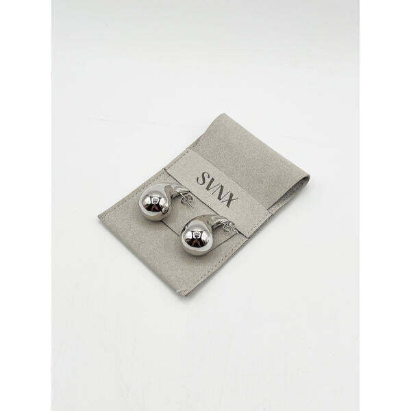 SVNX chunky droplet earrings in silver imported from the UK
