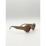 SVNX retro oval sunglasses beige brown lenses - British product