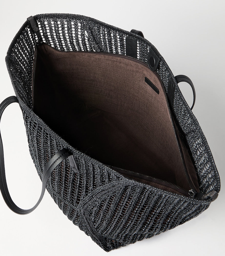 Brunello Cucinelli techno raffia knit BC Duo tote bag, UK version