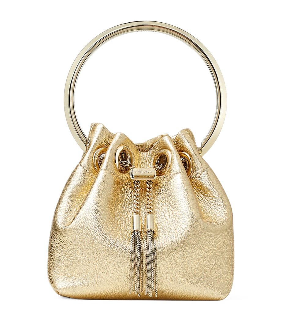 Jimmy Choo Micro Bon Bon top-handle bag metallic leather (British brand)