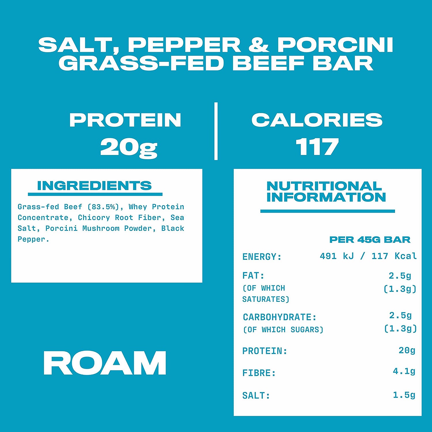ROAM salt and pepper beef bar 6x45g - British product